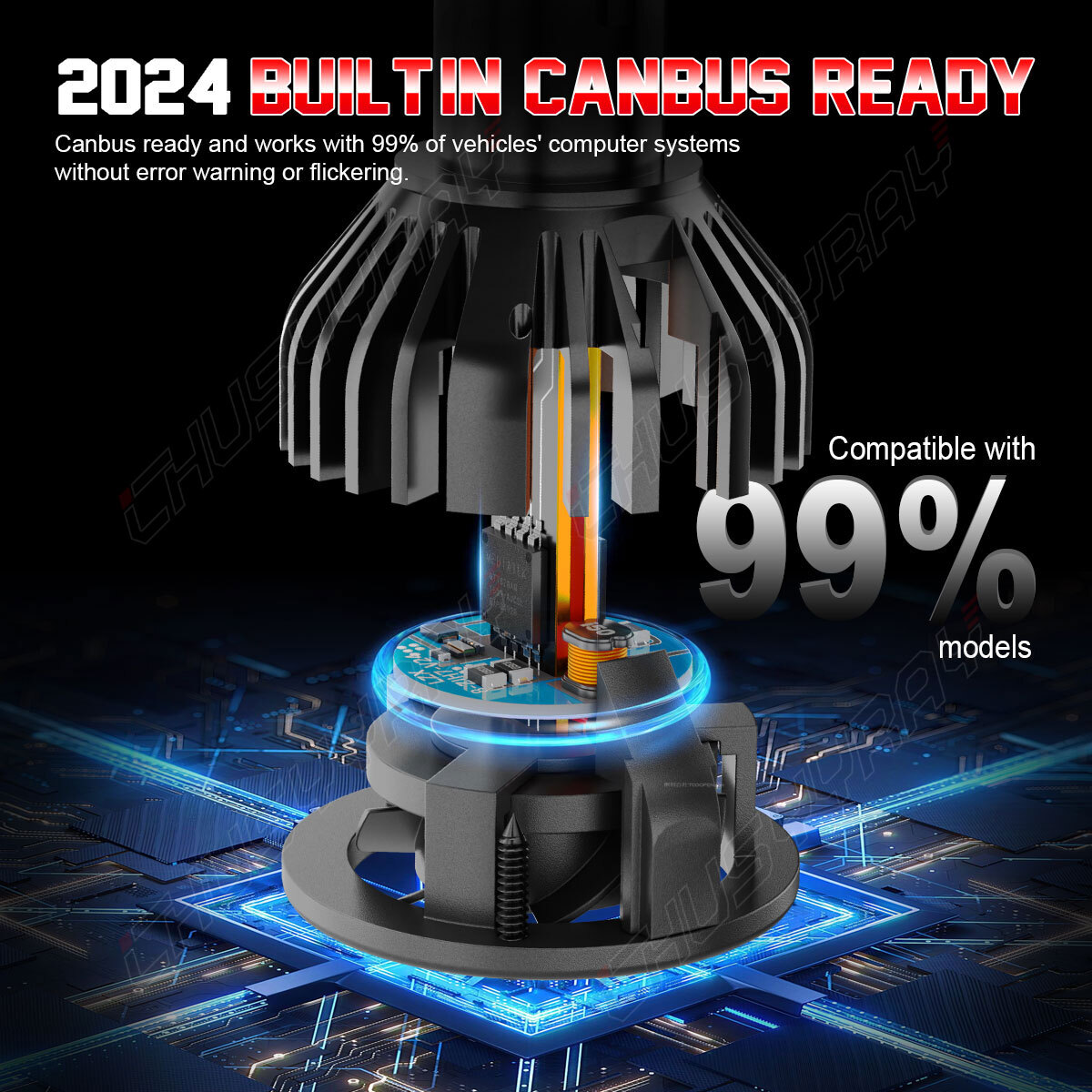 4x Combo 6000K LED Headlight Bulbs for Buick Lucerne 2006-2011 High Low