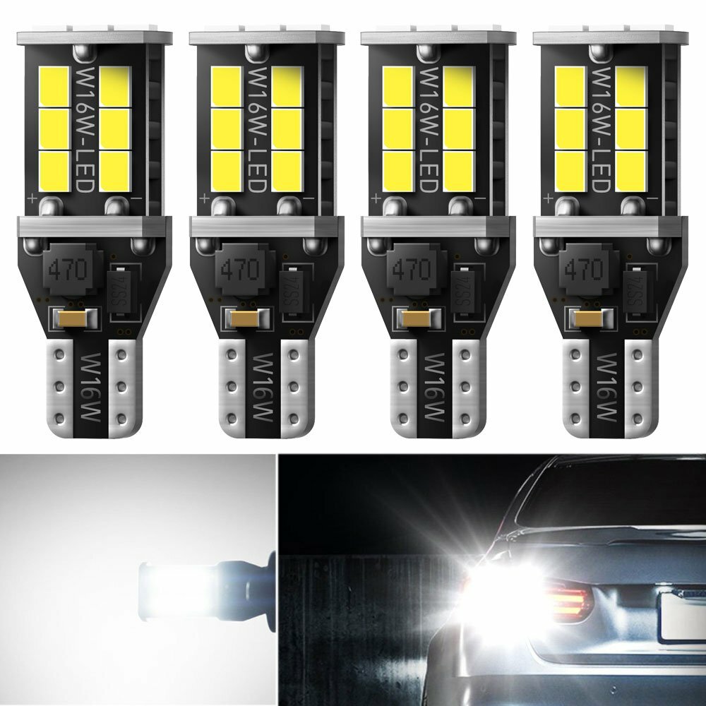 4X 2400LM Canbus 921 912 W16W T15 LED Backup Reverse Light Error Free Bulb White