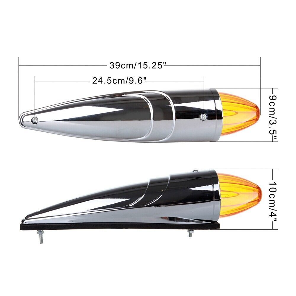 5x 17LED Amber Semi Cab Marker Clearance Truck Roof Light Assembly For Peterbilt