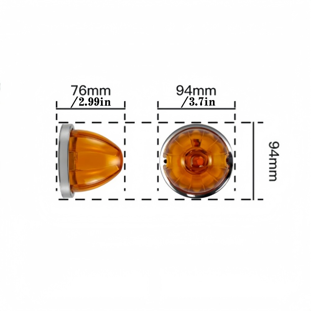 10Pcs LED Watermelon Lights Indicator Side Marker Signal Clearance Truck Trailer