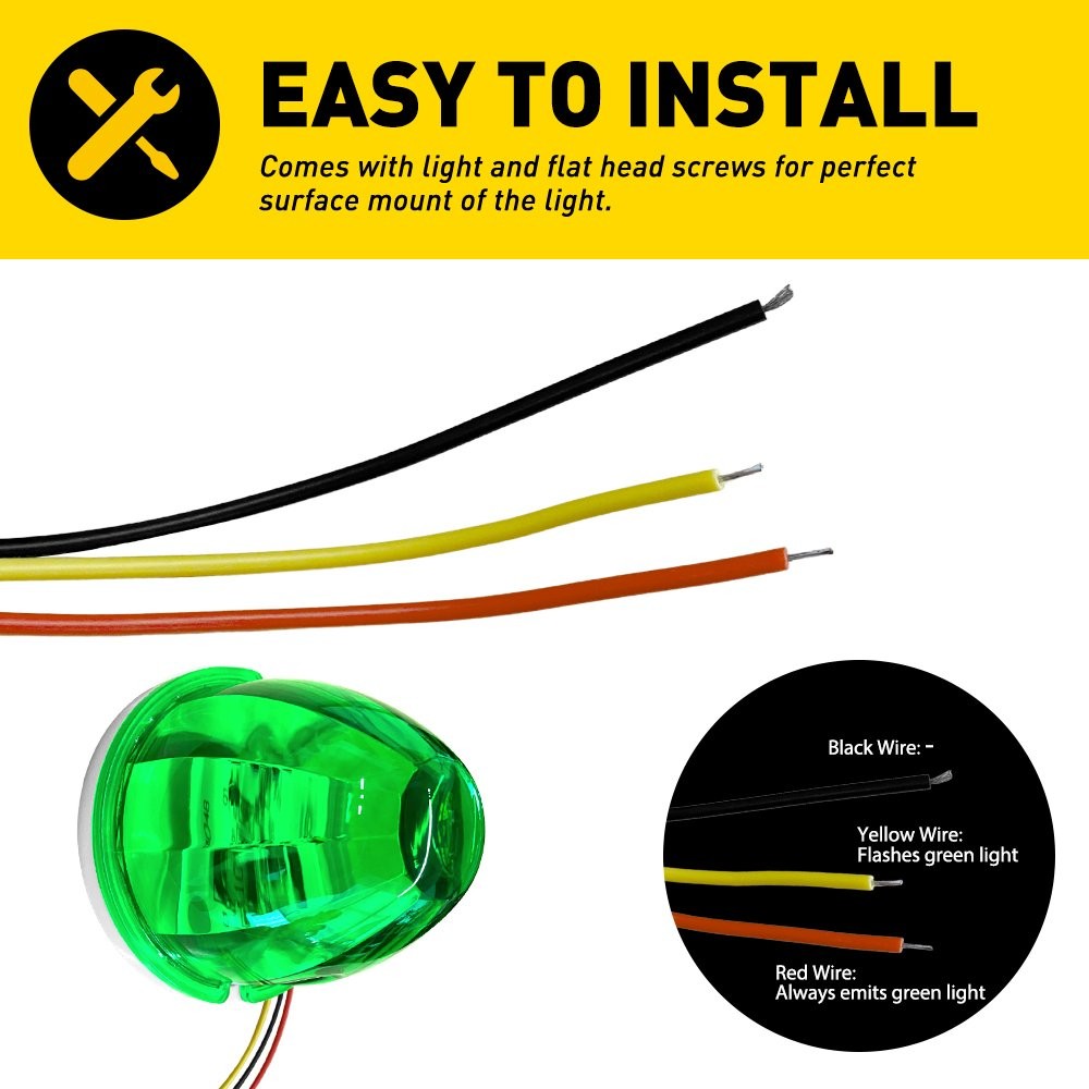 2x LED Watermelon Light Truck Trailer Side Marker Clearance Turn Signal Lamp EI