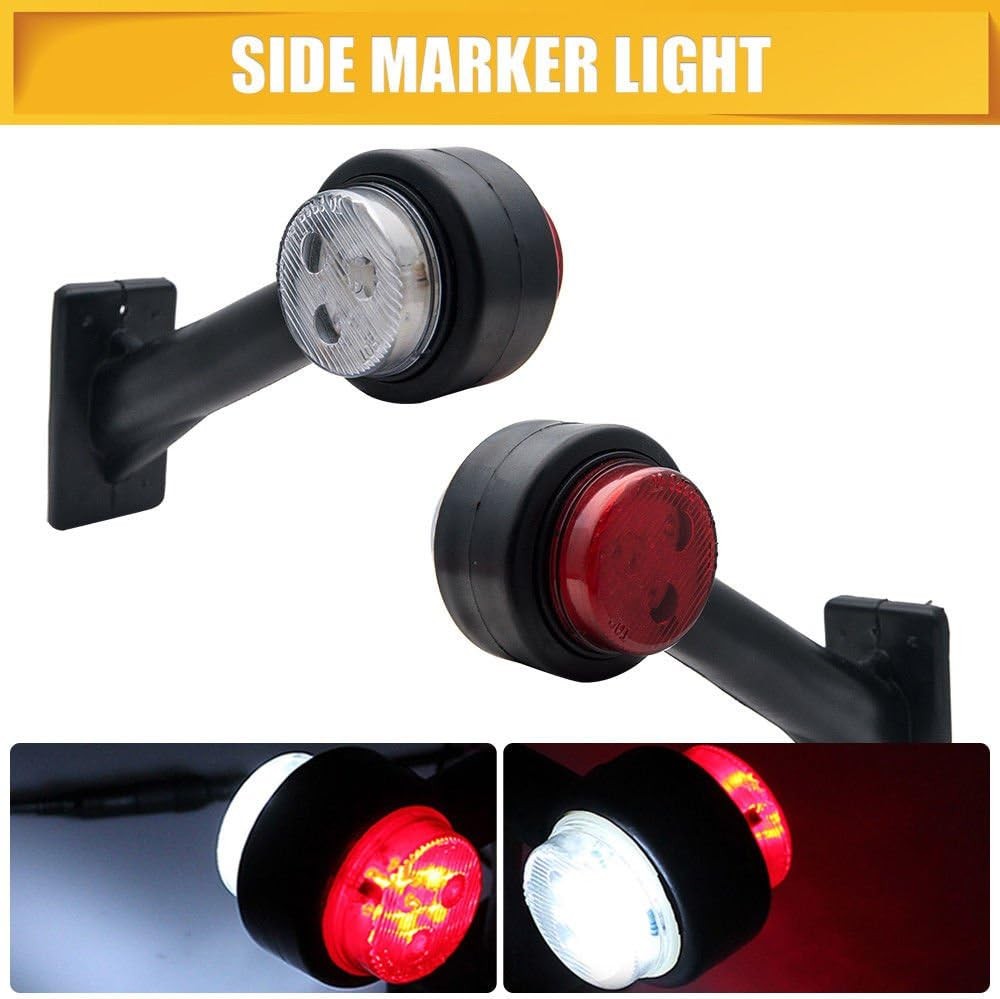 2×8-Led Side Marker Lights Stalk Outline CARAVAN Lamp Trailer Truck 12/24V