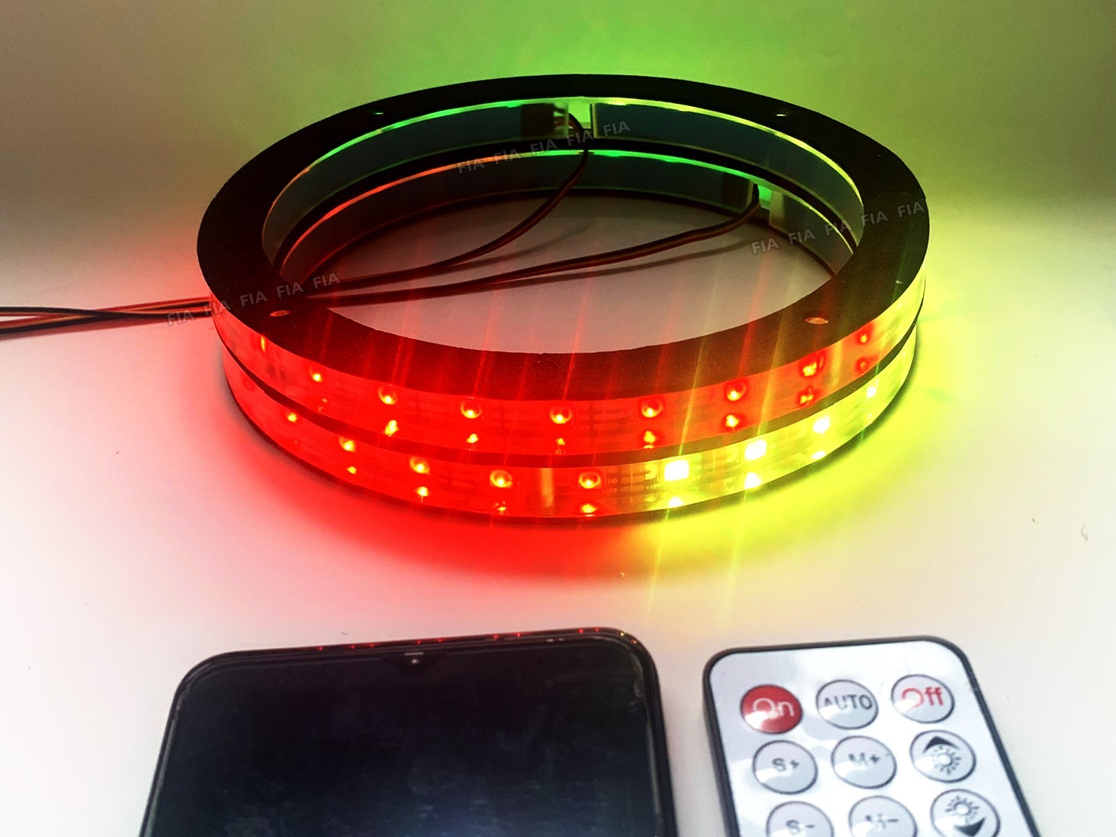 2pcs 8“ Dream Chasing LED Car Speaker Ring Lights Waterproof Horn Lamp w/Remote