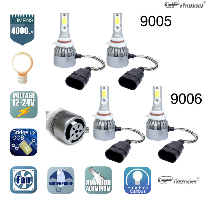 9005+9006 Combo 160W 16000LM CREE LED Headlight Kit High & Low Beam Light Bulbs