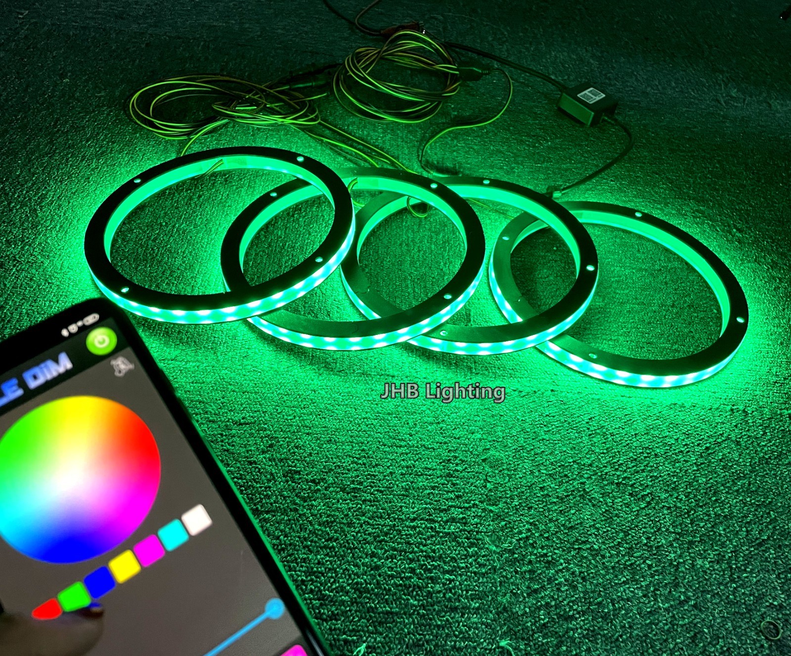 6.5″ x4PCS CHASING LED Remote & Bluetooth 1/2″ Spacer Speaker Rings Lights