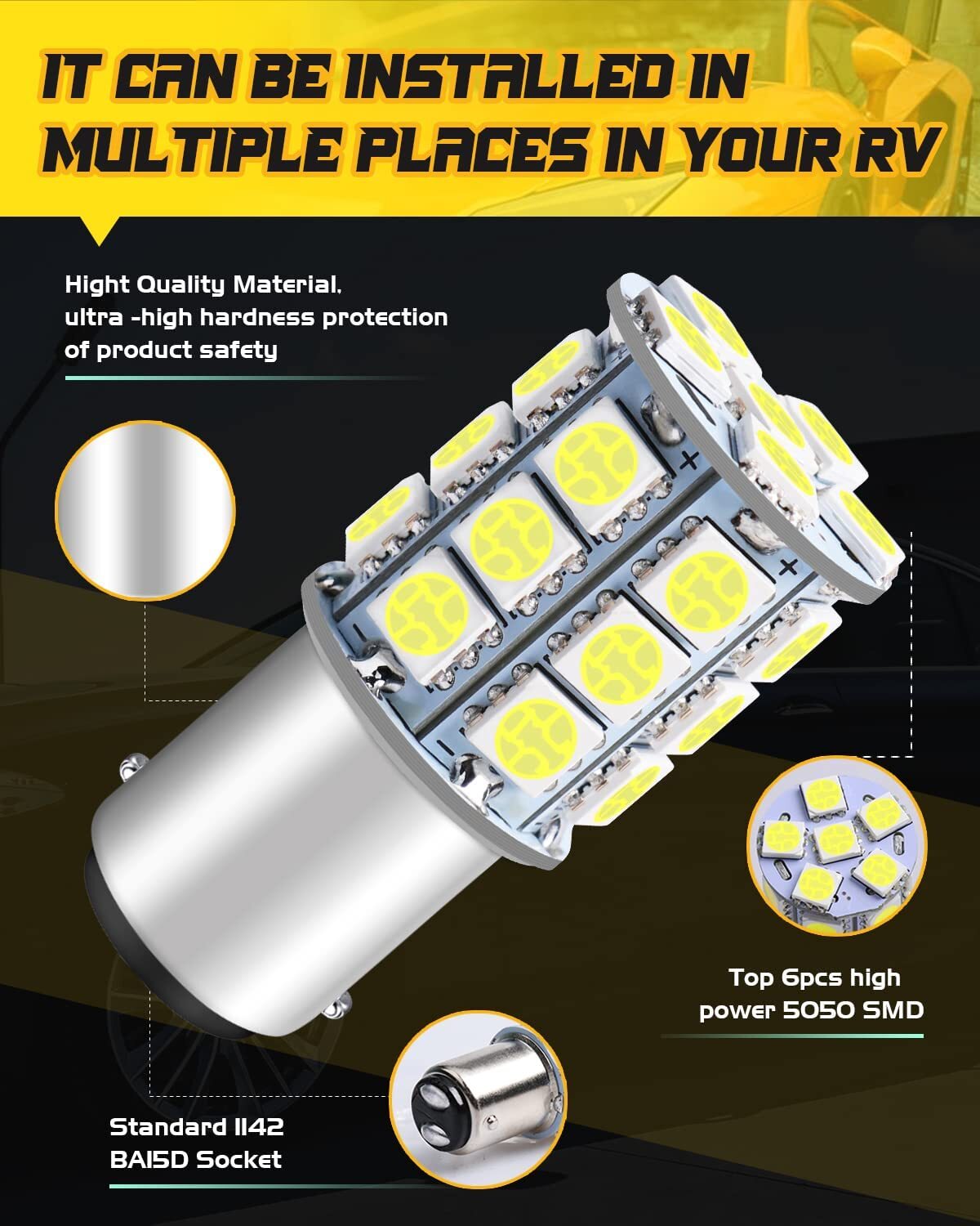 2 Super Brite LED Headlight For Wheel Horse Work Toro mower tractor 12V US Bulbs