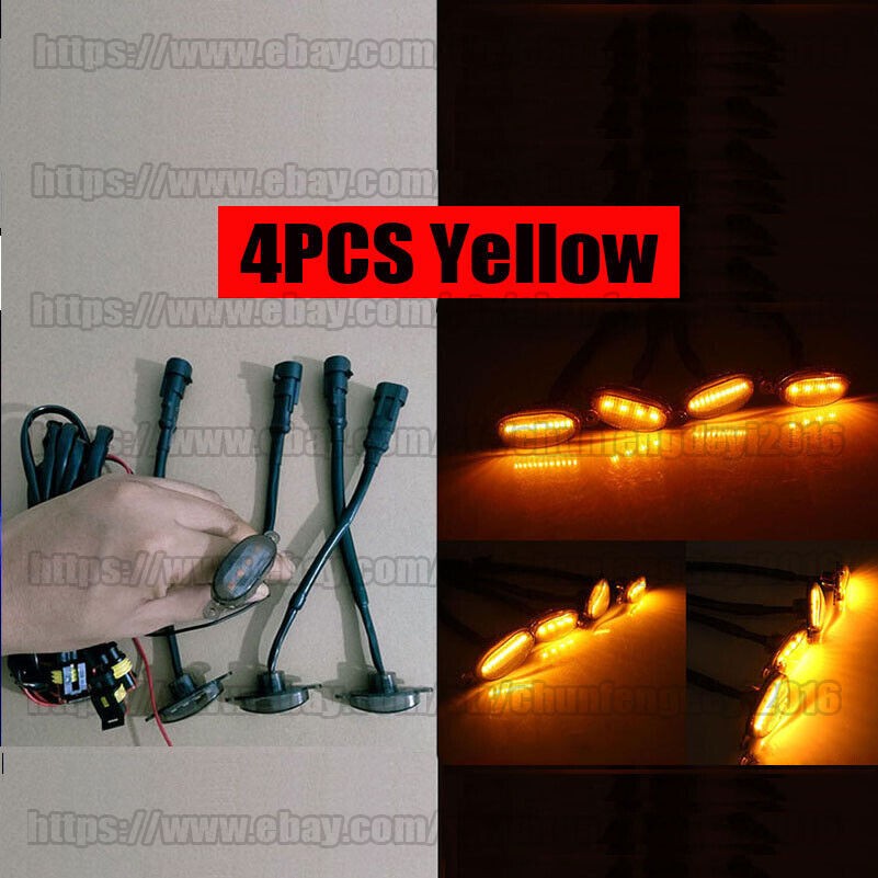 For Toyota 4Runner 2002-2024 Smoked Lens Amber LED Grille Light Raptor Style DRL