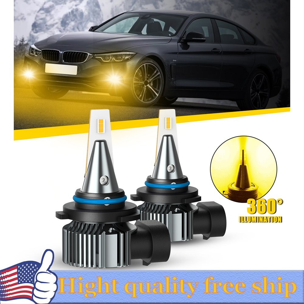 Canbus 100W 9006 HB4 LED Fog Light Lamp 3000K Golden Yellow Fanless Free Return