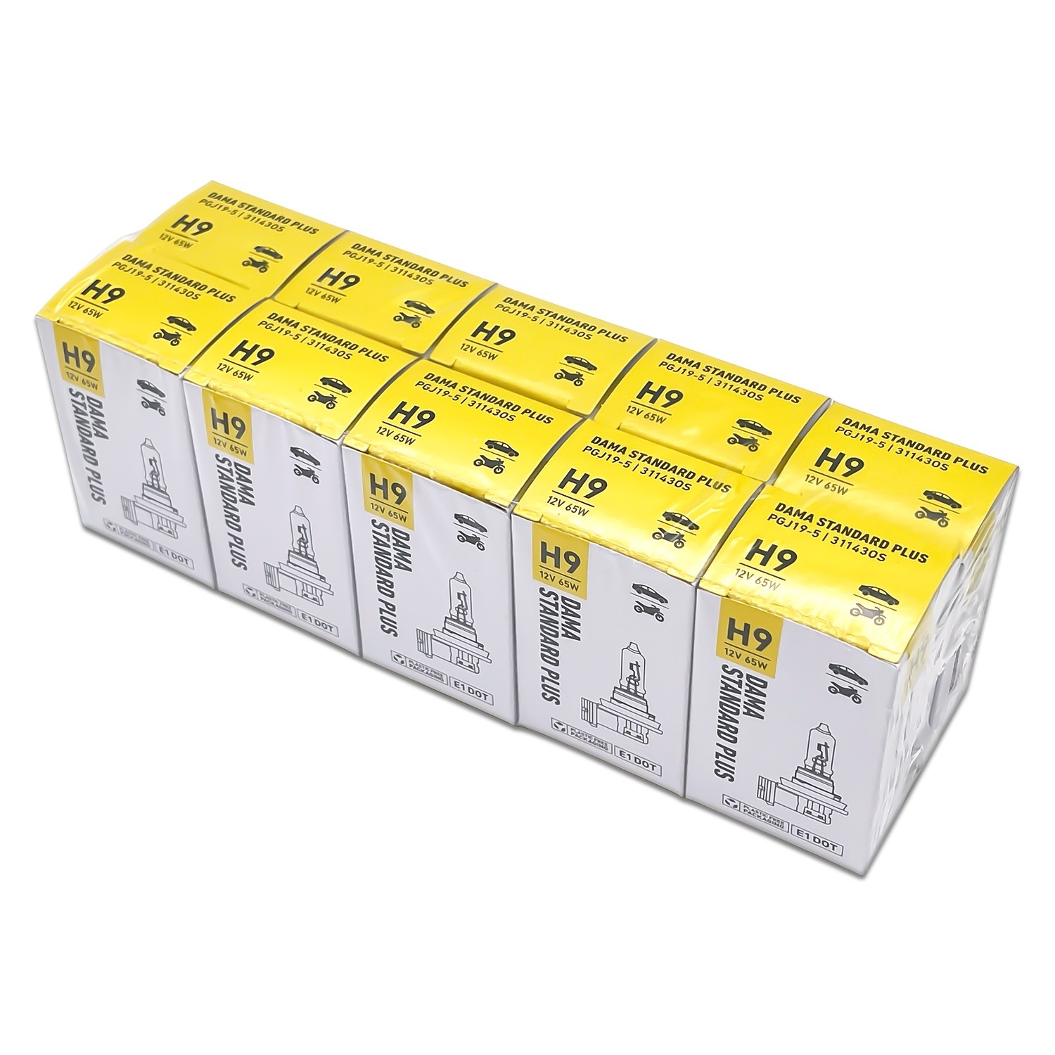 DAMA Standard Plus H9 High 3400K 2200lm DOT Street Legal Fleet Bulk Pack of 10
