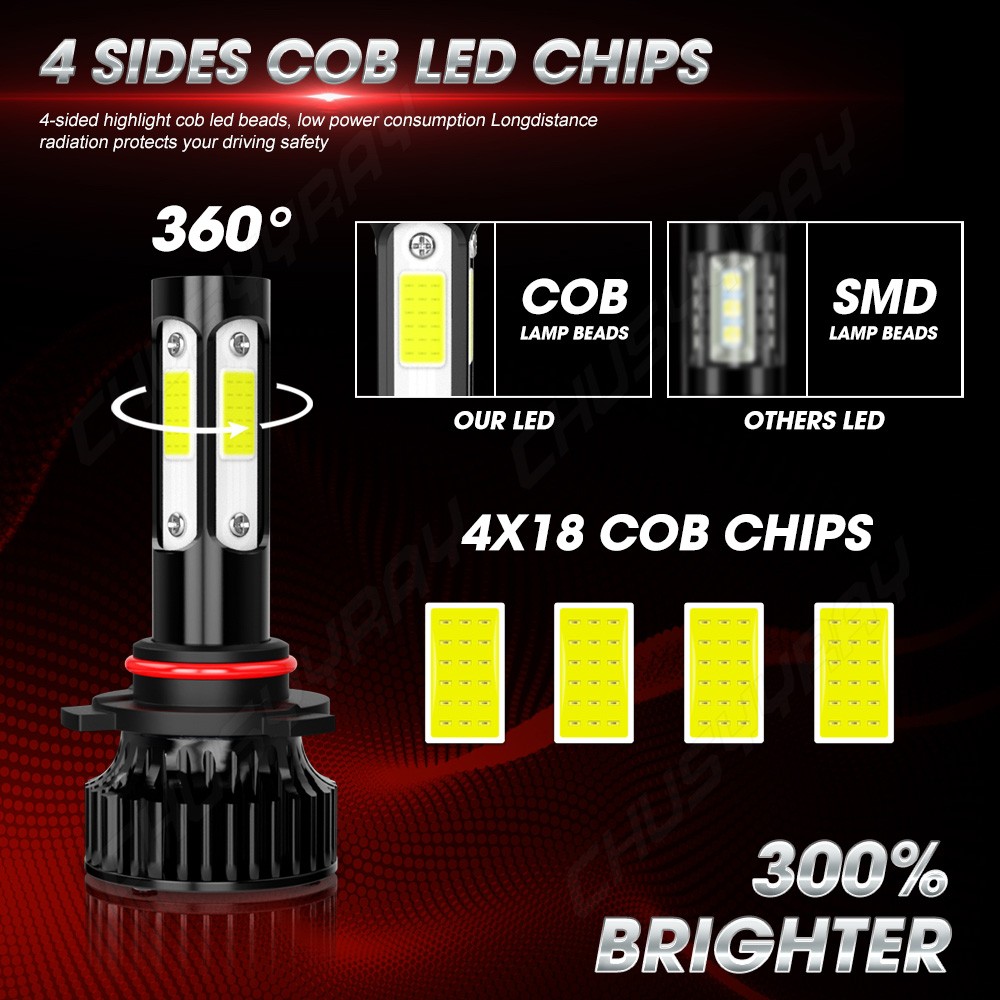For Ford Explorer 2011-2015 4x LED Headlight Hi/Lo +Fog Light Bulbs Combo Kit