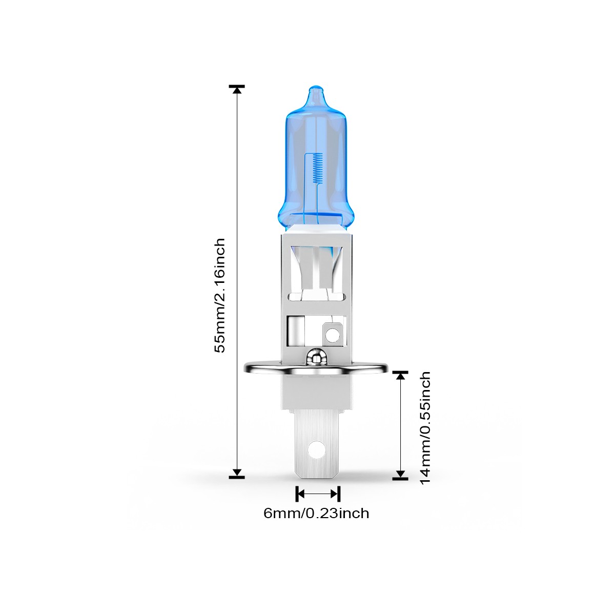 H1 Halogen Bulbs White 12V 55W Improve Night Visibility