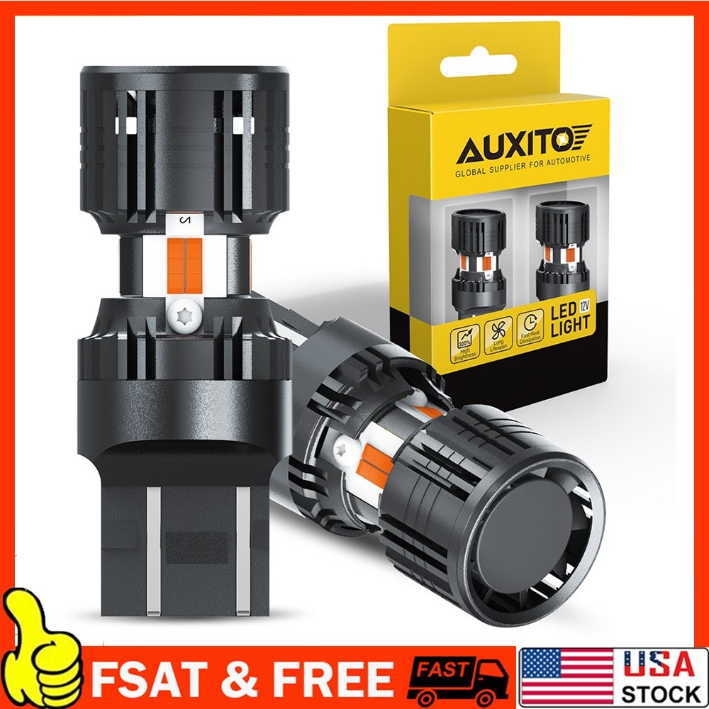 2x AUXITO 7443 7440 SMD LED Back Up Reverse Light Bulbs 3000K Amber Canbus 1~10X