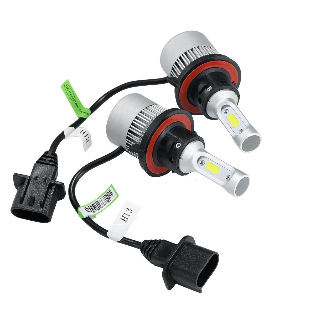 2PCS COB H13 9008 2200W 330000LM LED Headlight Hi-Lo Beam Bulbs White 6500K HID