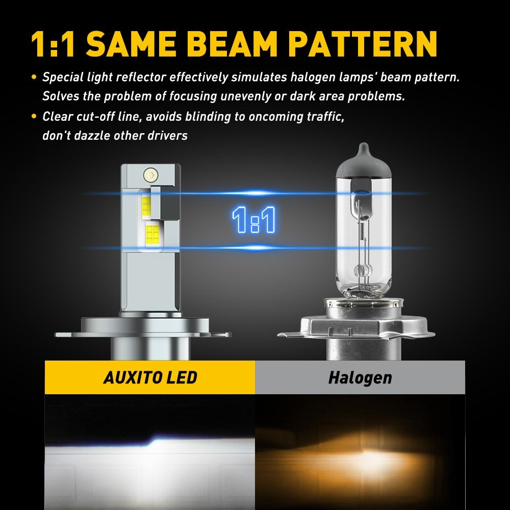 2X AUXITO H4 9003 HB2 24000LM LED Headlight High Low Beam 6500K Bulbs Y19 EXC
