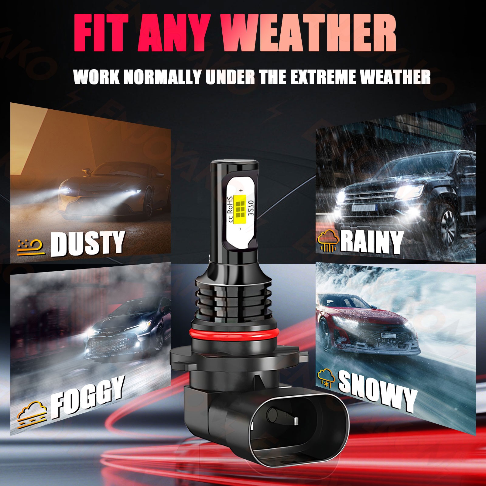 LED Headlights 9005 High Beam H11 Low Beam Bulbs Super Bright 6000K Xenon White