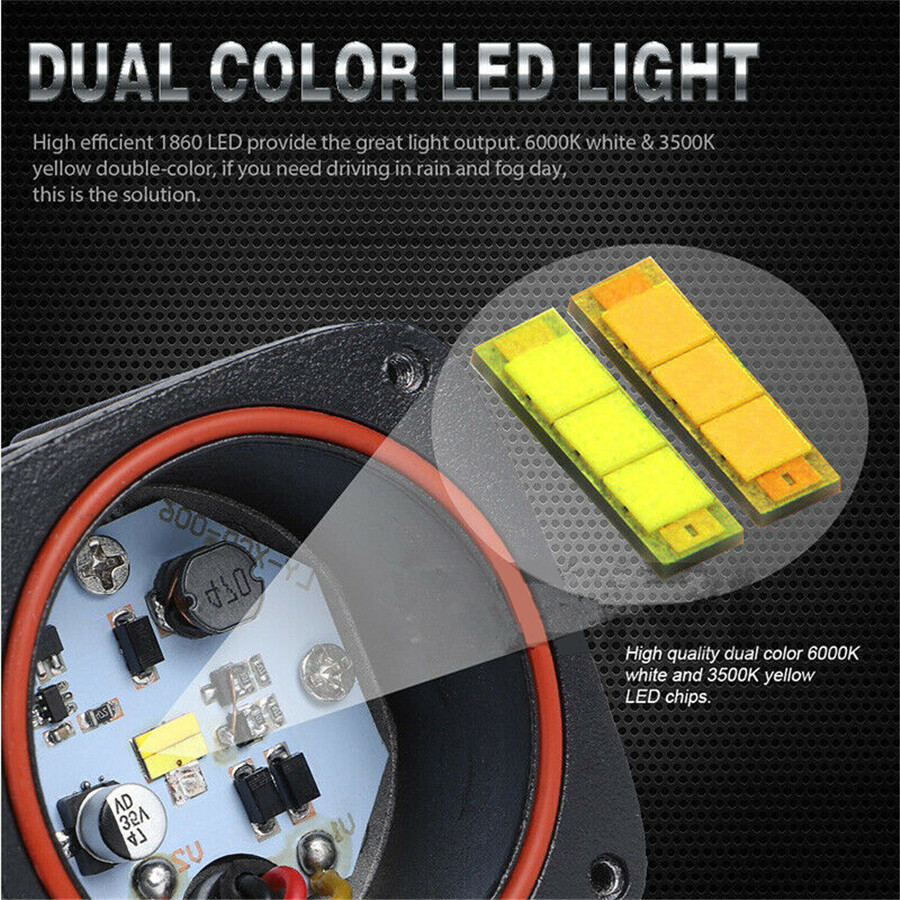 Pickup/Wagon Work Driving Light White ＆ Yellow Aluminum Housing Waterproof