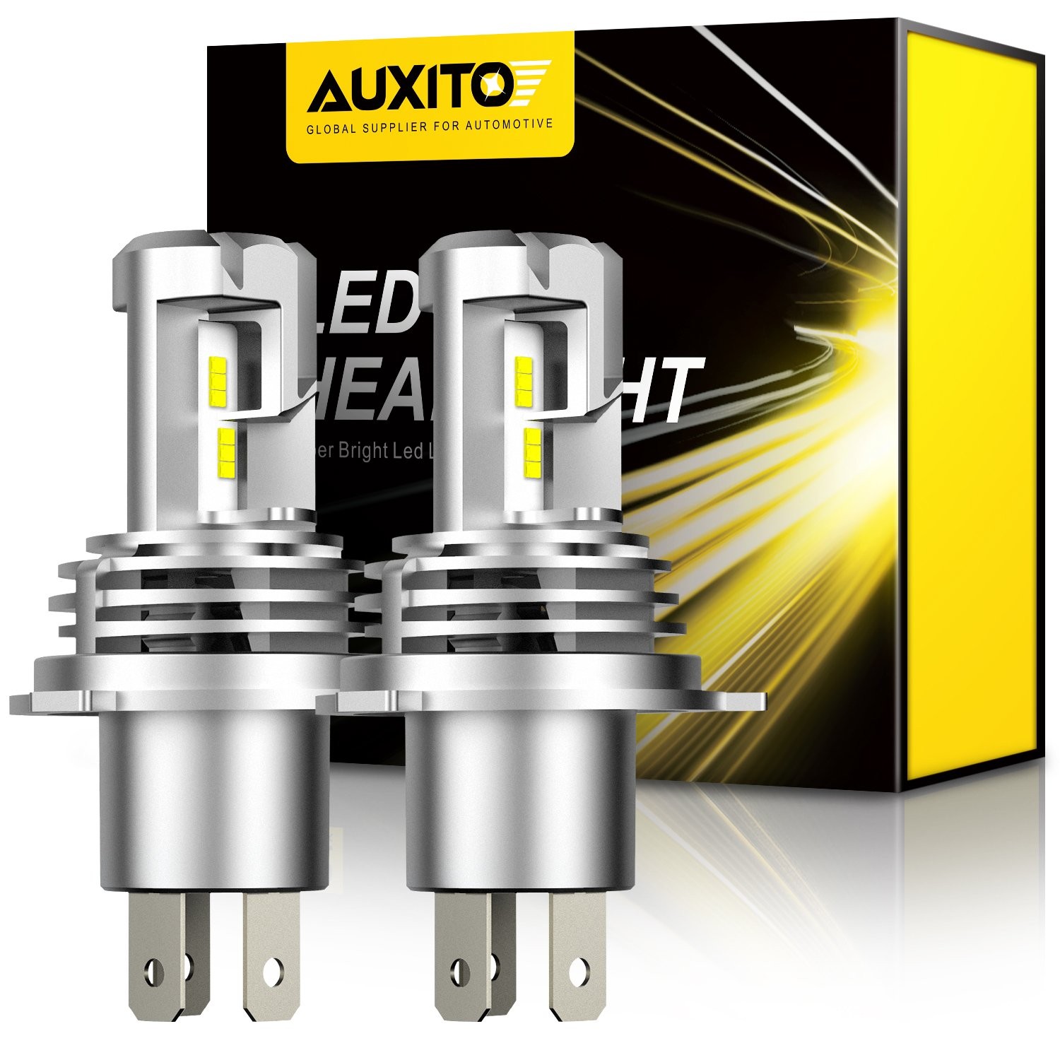 AUXITO H4 9003 HB2 LED Headlight Bulb Kit High Low Beam Super White ZES CANBUS B