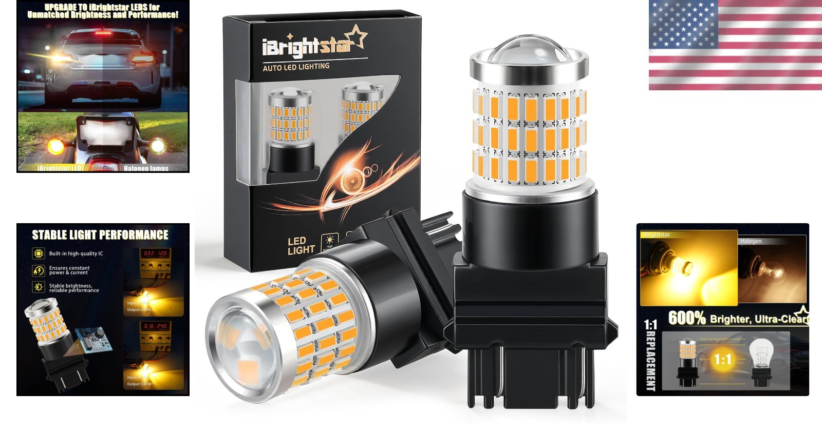 Ultra Bright 3157 LED Blinker Lights – 600 Lumens, Lifetime 30,000 Hours, 2 Pack