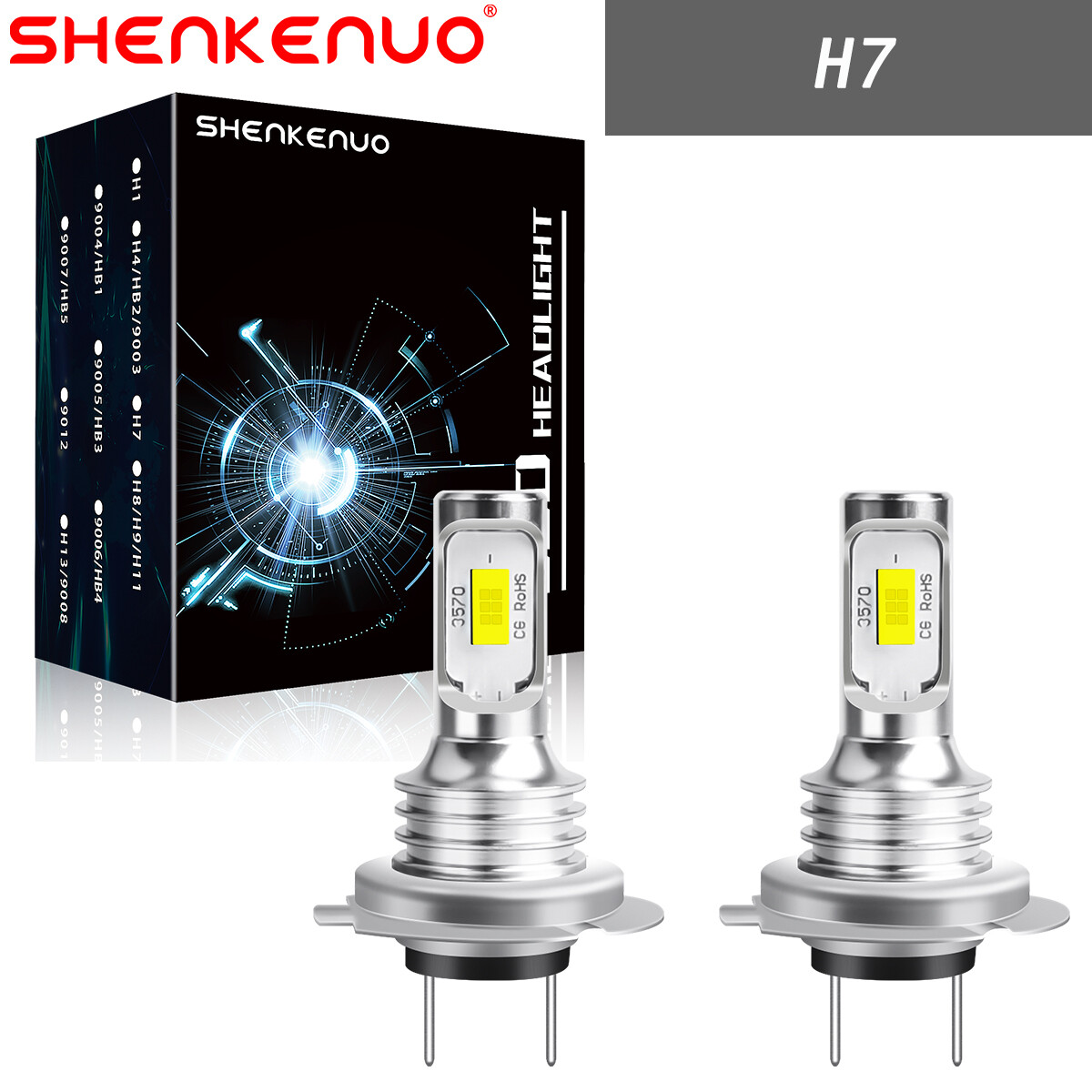 2x H7 LED Headlight Bulb Kit High or Low Beam 330000LM Super Bright White 6000K