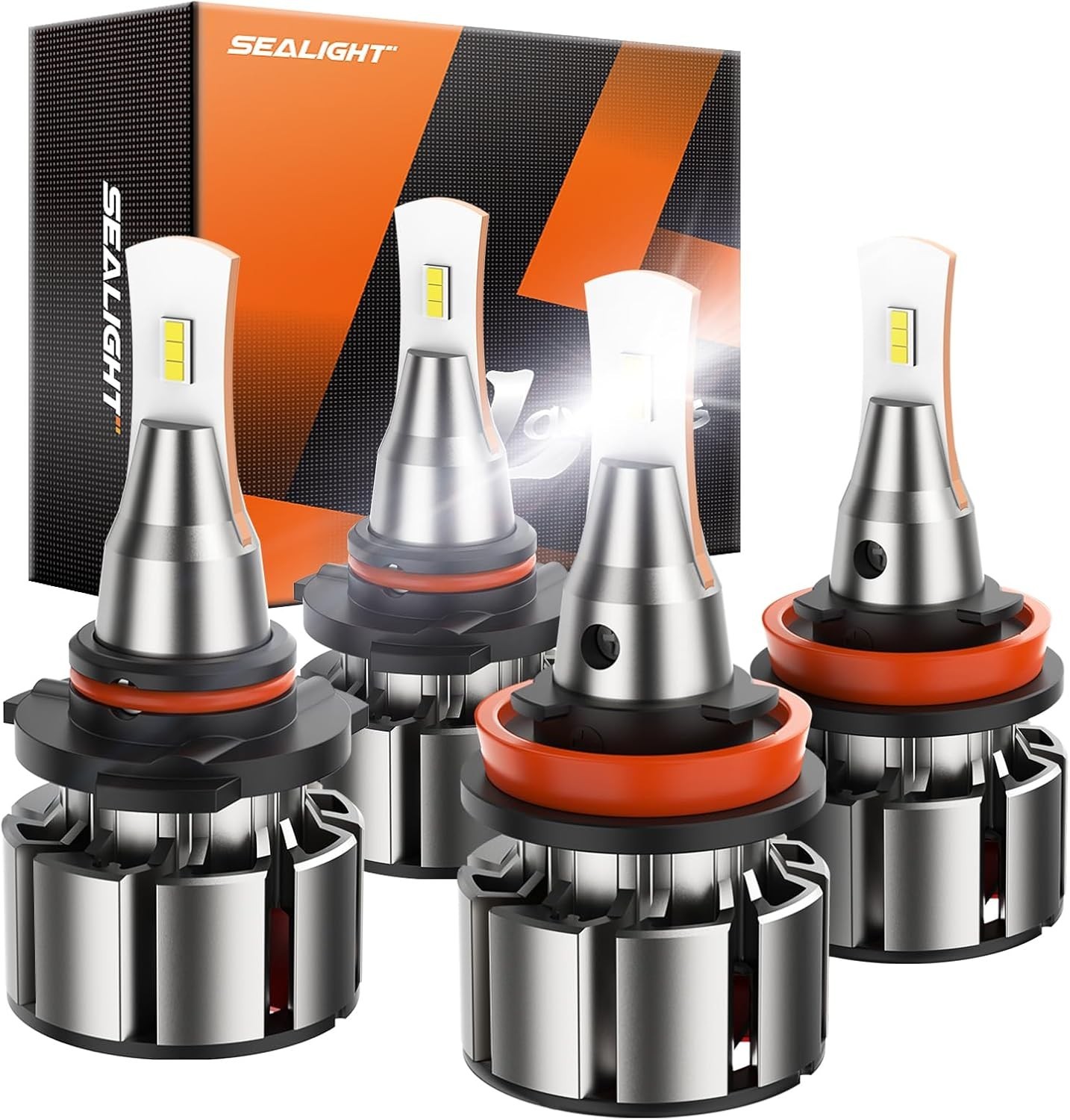 9005 H11 LED Bulbs Combo 6000K Cool White 72000LM Fog Light Powersports