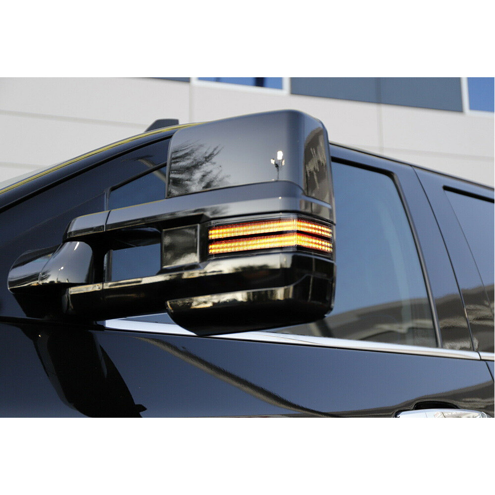 For Chevrolet Silverado GMC Sierra Dual-Row Amber LED Tow Mirror Marker Lights