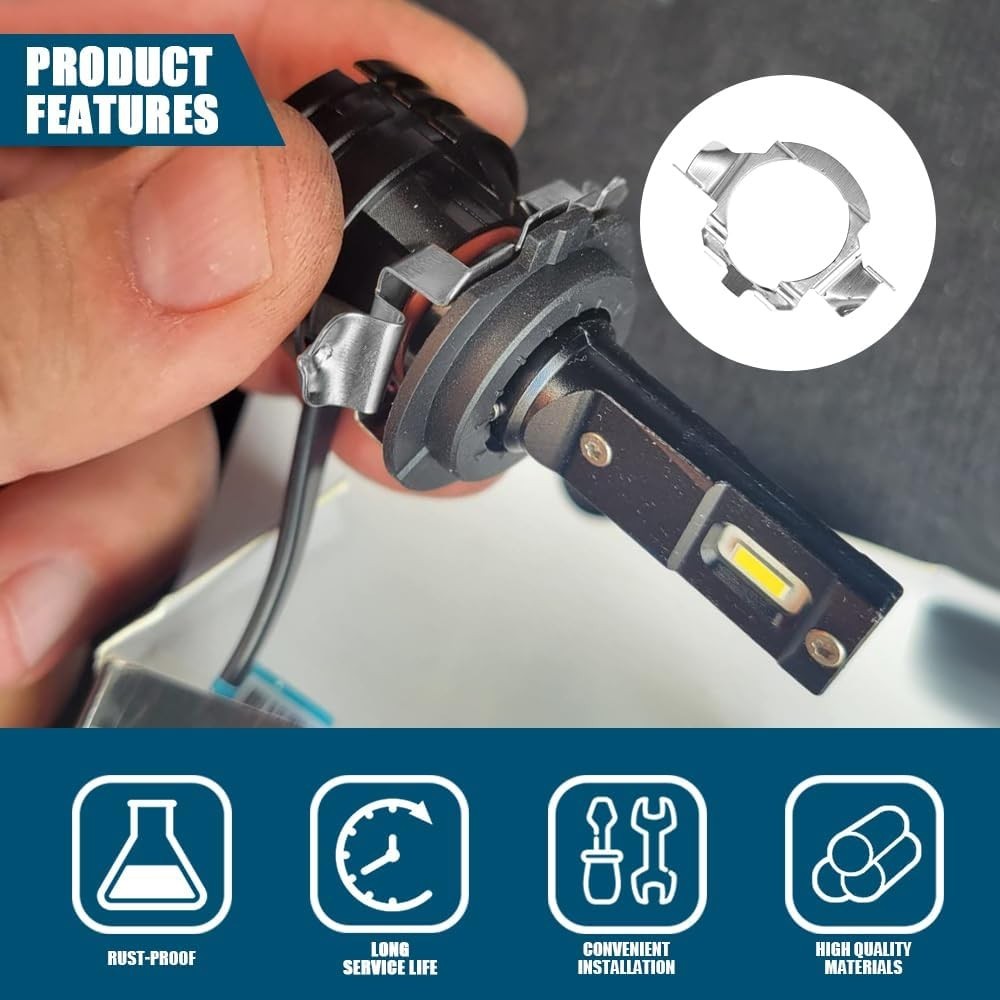 Aluminum H7 LED Adapter Holders – Easy Installation for Luxury Vehicles | 2 Pack
