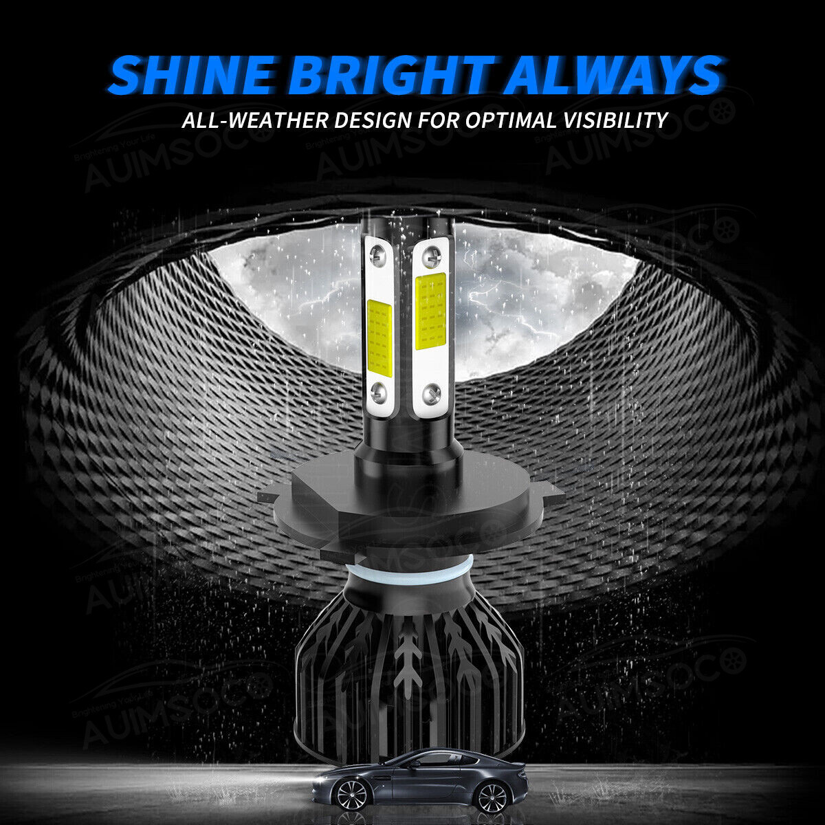 Headlights For Yamaha YZF R1 2001 2002 2003 R6 1999-2002 100W 6000K LED H4 9003