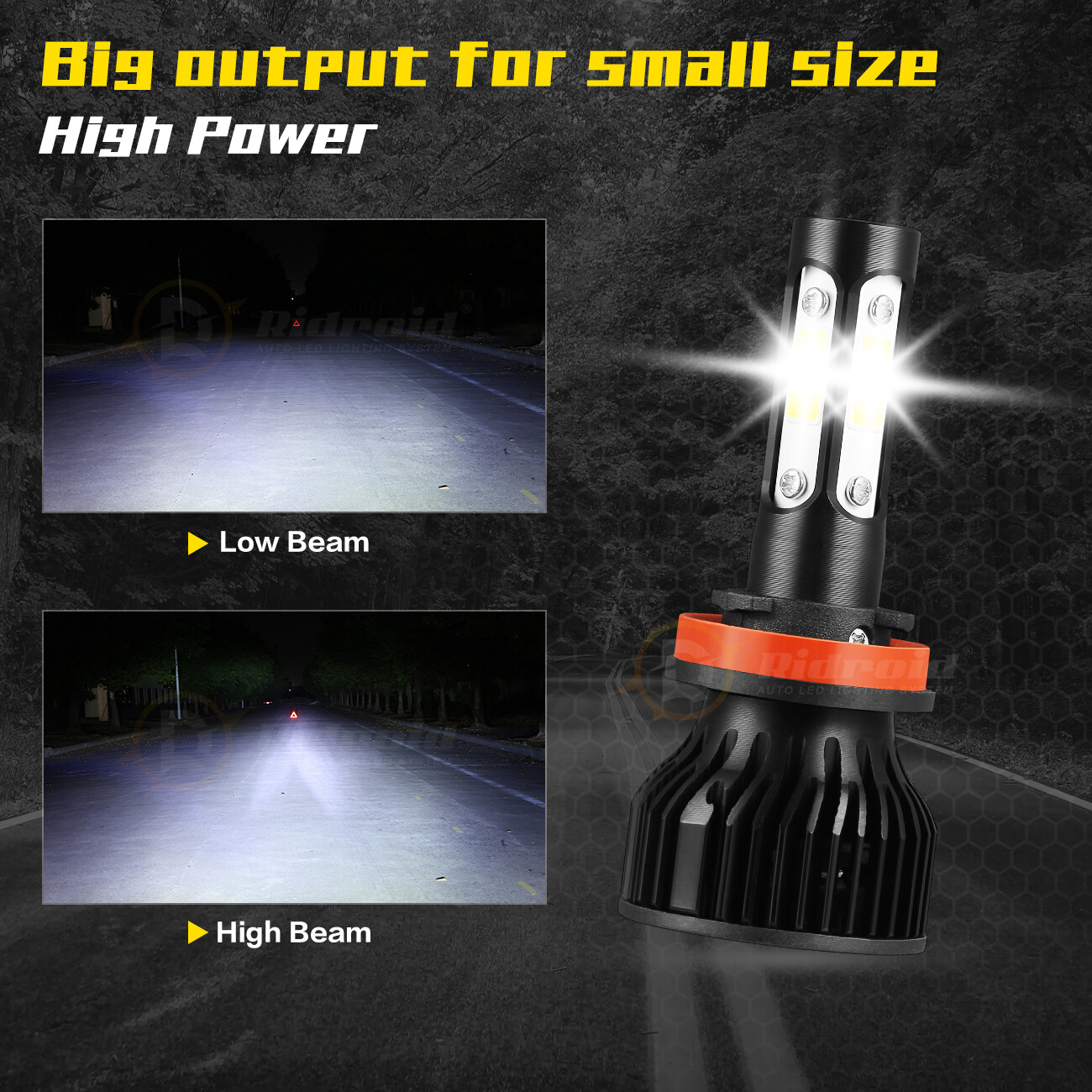 4 Side H11 Fog Light H8 H9 LED Headlight High Low Beam Bulbs 6000K White Canbus