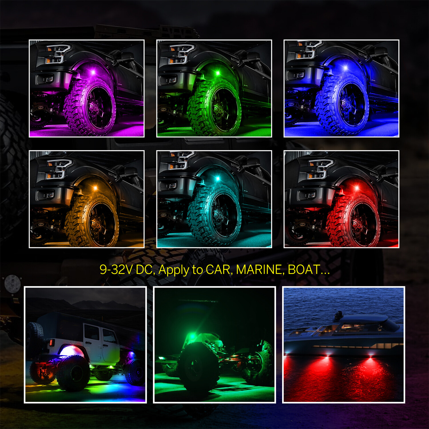 For Can-am Maverick X3 RGB LED Rock Lights 12 Pods Music APP Bluetooth Underbody