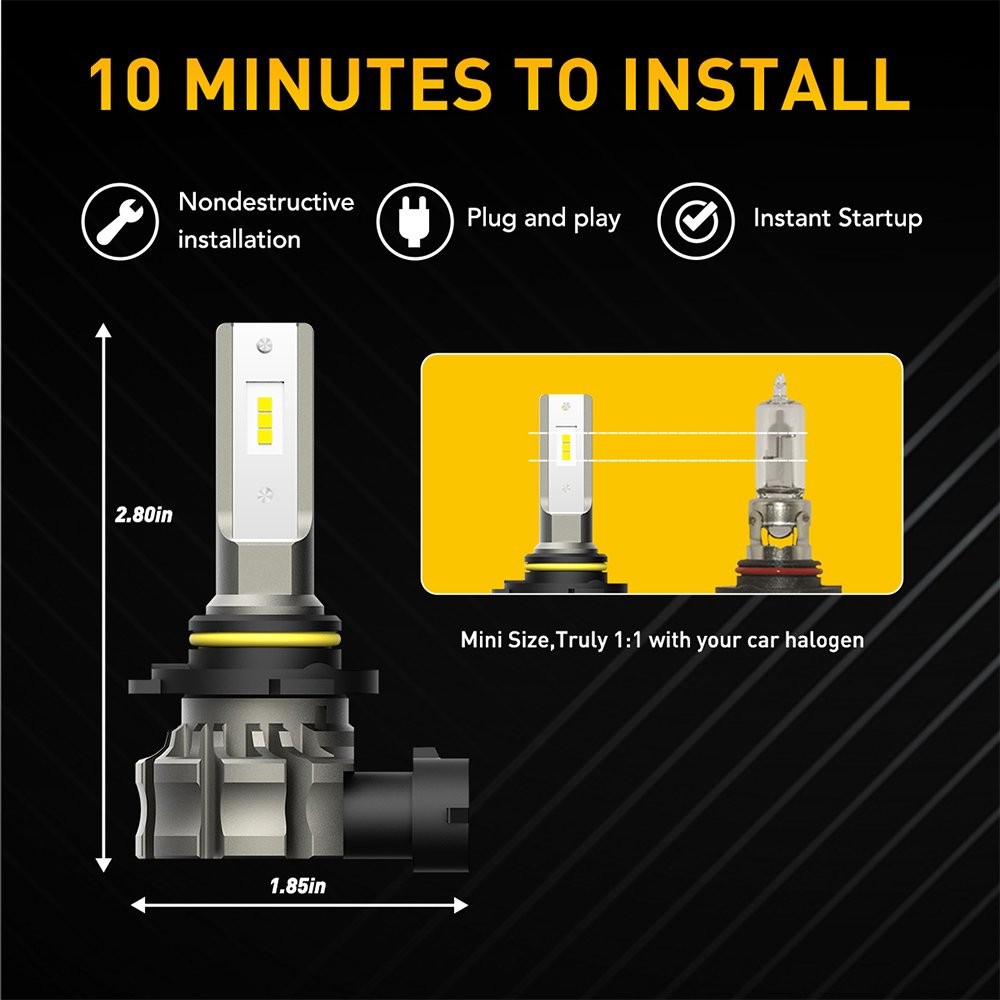AUXITO B3F H10/9145/9140 LED Fog Light Lamp Driving Bulbs 6000K 5630SMD2-10x