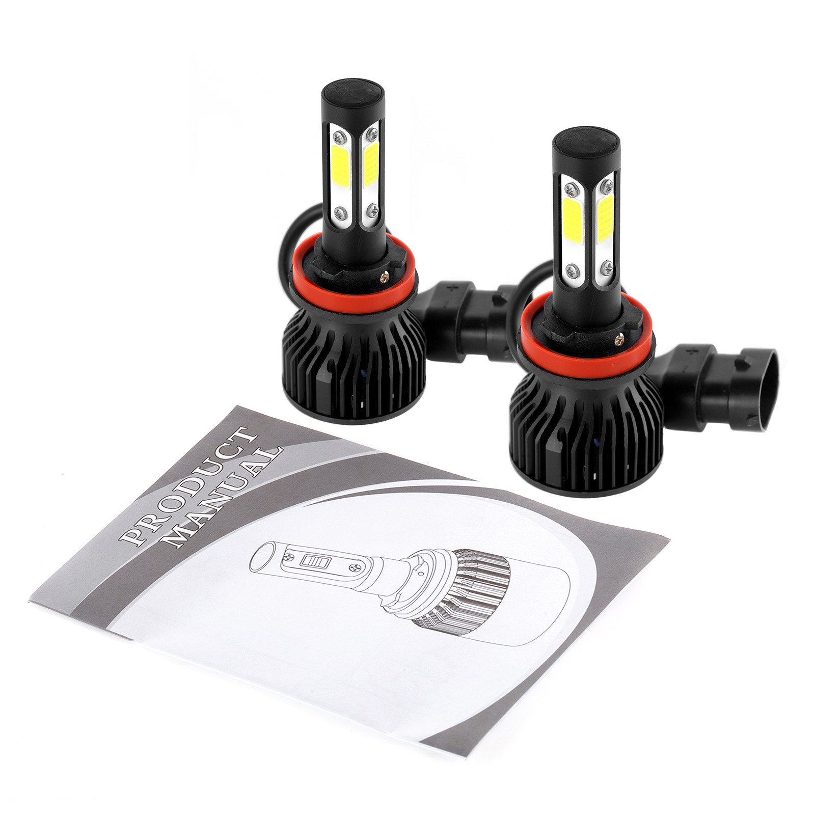 4-sides H11 LED Headlight Super Bright Bulbs Kit White 3600000LM High/Low Beam