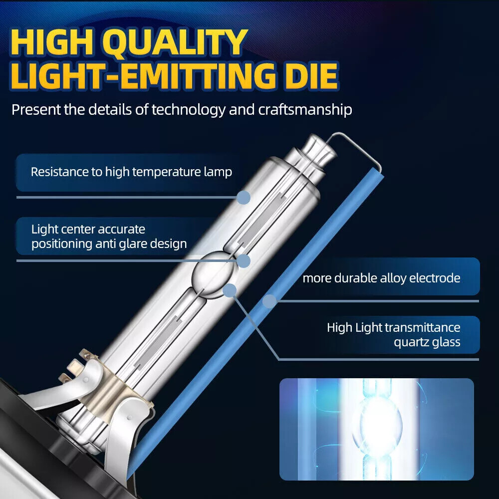 2X D2S 8000K HID Headlight Bulb Bright Cold White Replacement For Subaru Impreza
