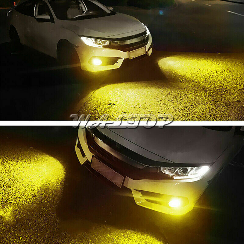 880 899 2-Mode LED Fog Light Bulbs Dual Color Still / Flash 6K White + 3K Yellow