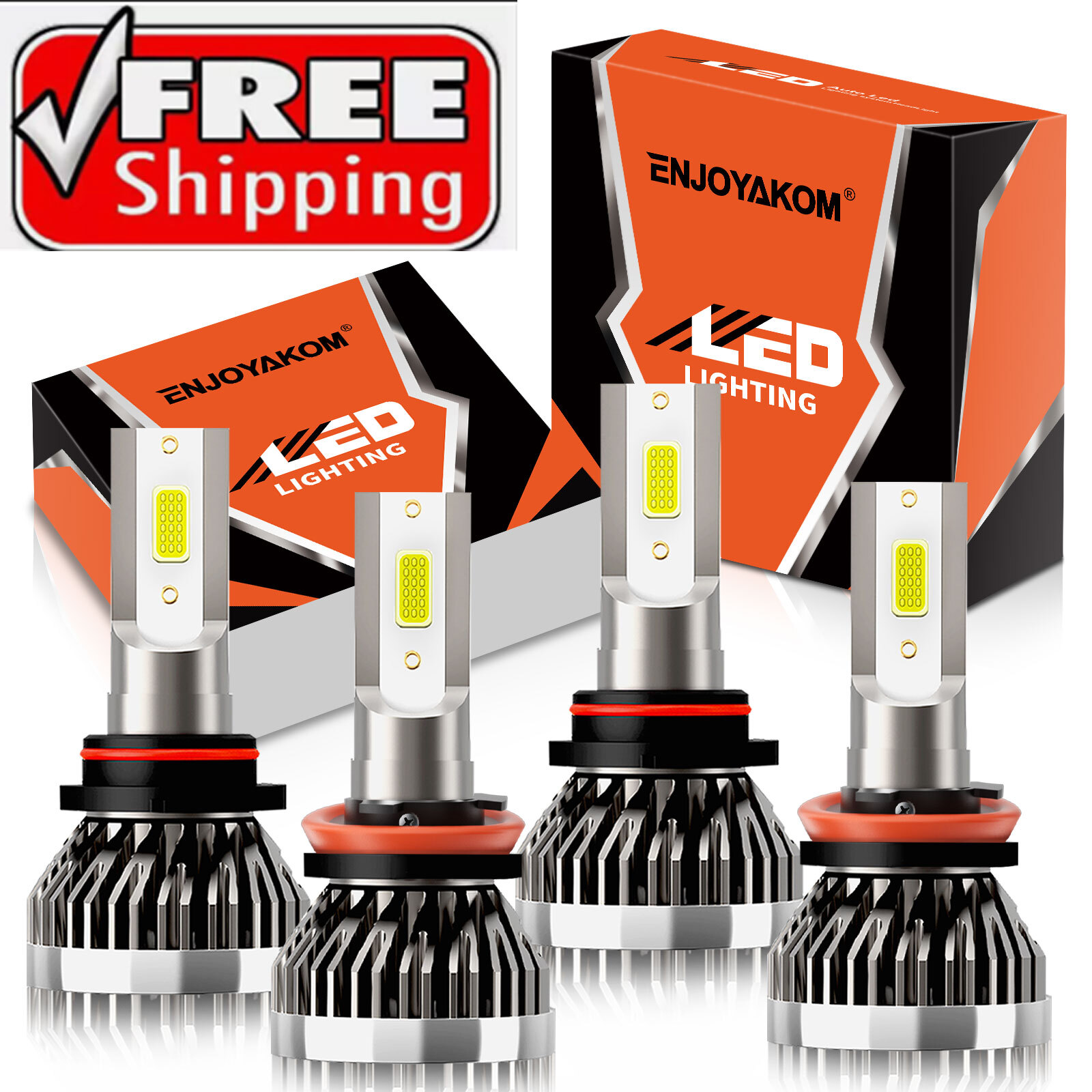 4Pcs 9005 H11 LED Headlight Super Bright Bulb Kit For Chevrolet Malibu 2013-2021