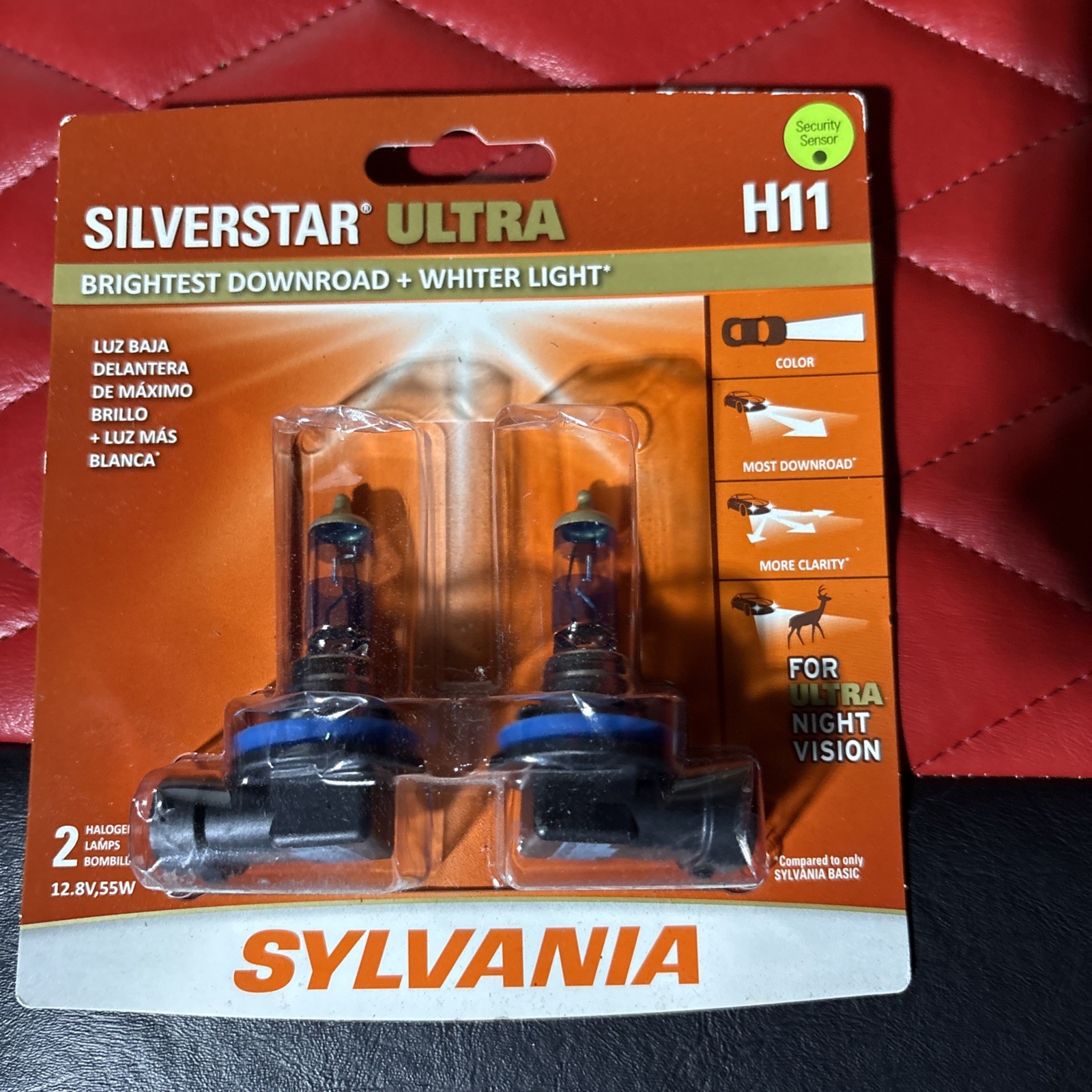 Sylvania H11 Silver star ULTRA Nightvision Halogen Headlight Bulbs 2 Pack Sealed