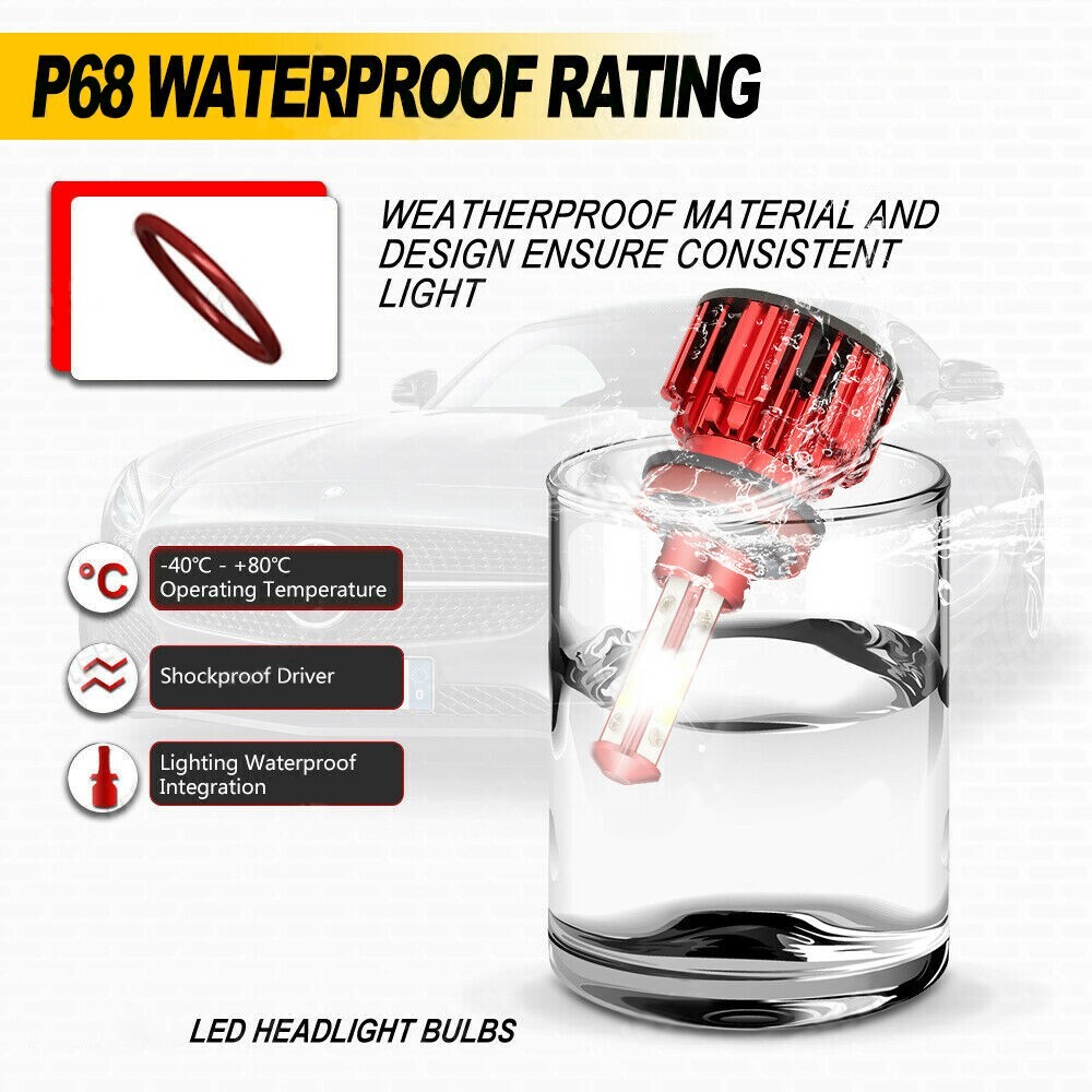 4 SIDE Combo 9005+9006+H11 LED Headlight Hi-Low Beam Bulbs 6000K Fog Light Kit