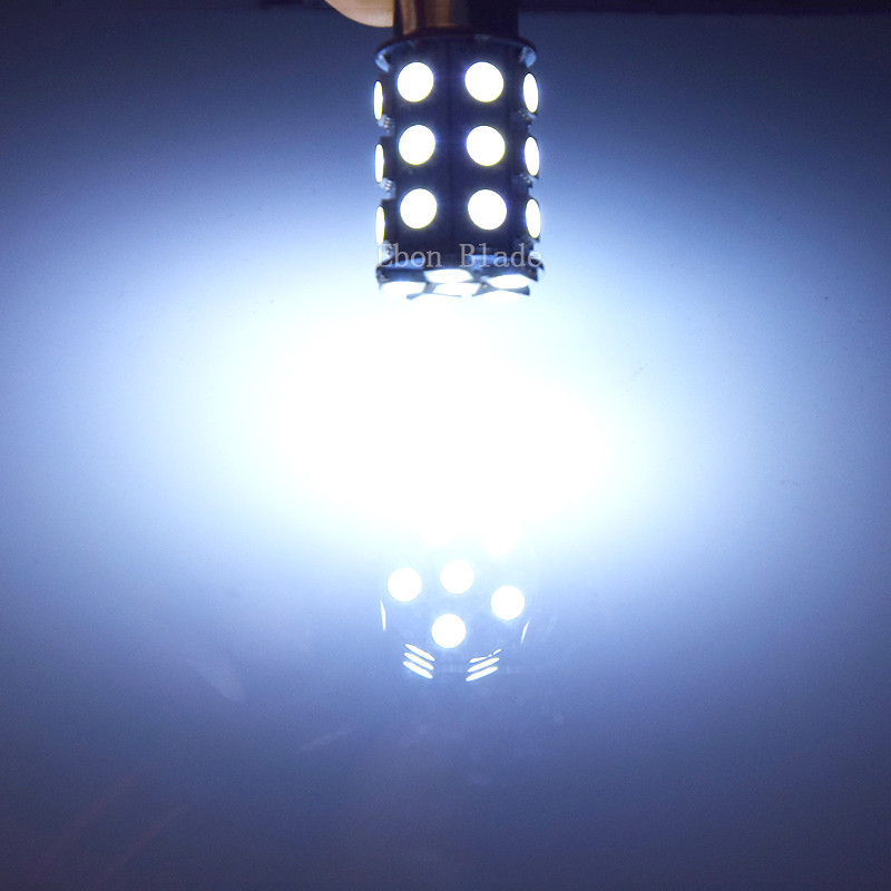 2 x 24V LED BA15D LIGHT GLOBE COLD WHITE 27 SMD 5050 Caravan Car Auto Indicator