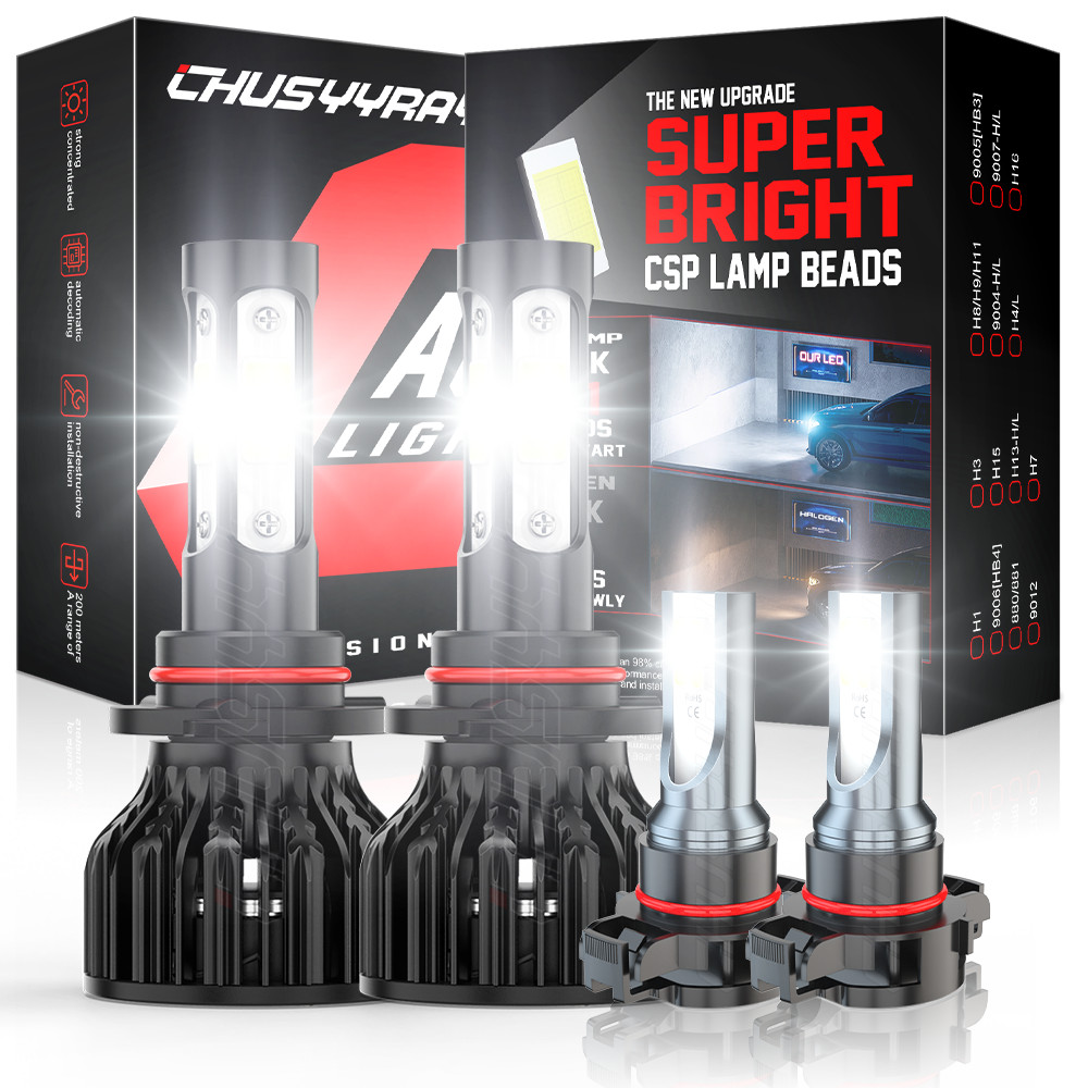 Fit Jeep Cherokee 2014-2015 9012+H16/5202 LED Headlight + Fog Light Bulb Combo