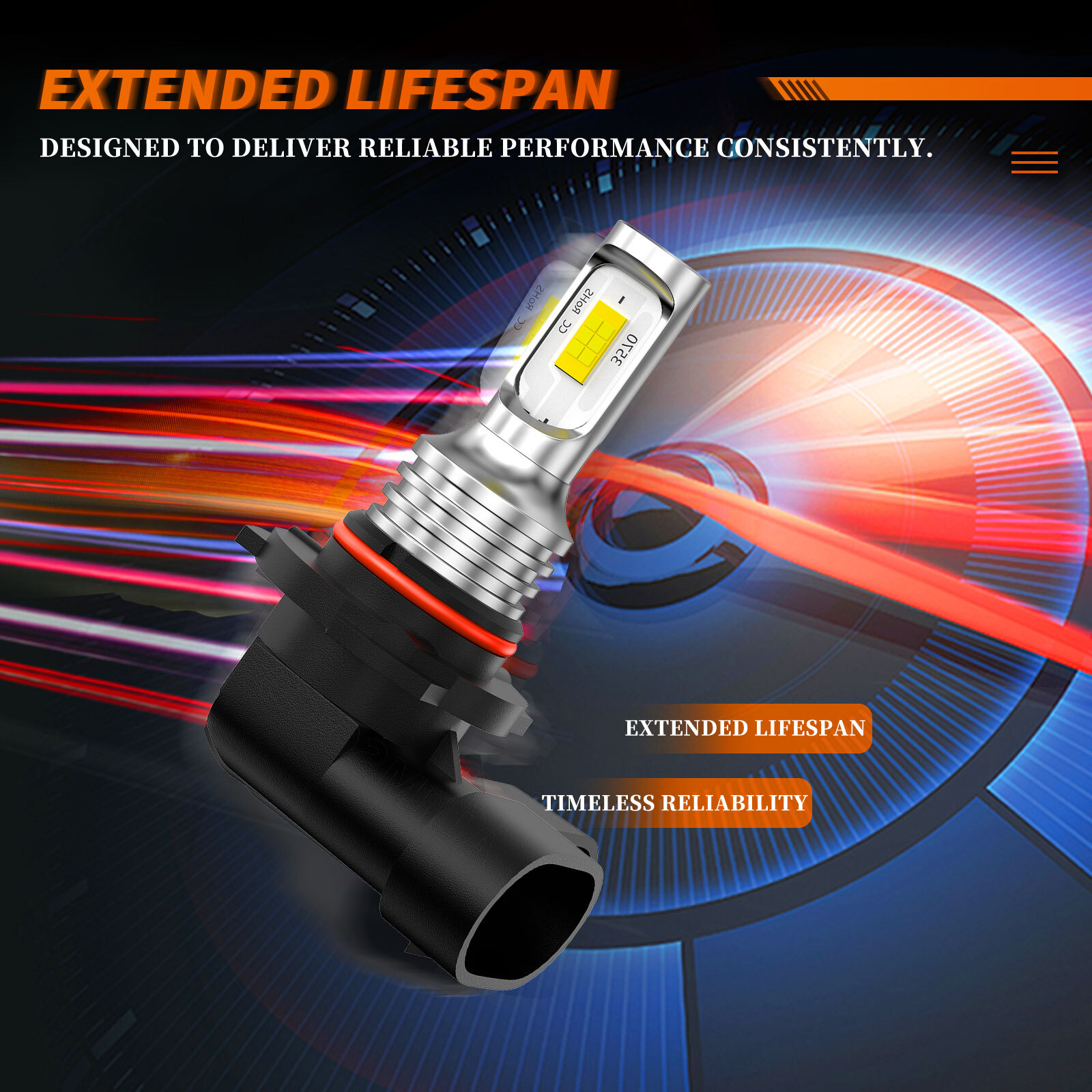 9006 HB4 LED Headlight Bulb Kit Low Beam 60000LM Super Bright 6000K White 2Pcs