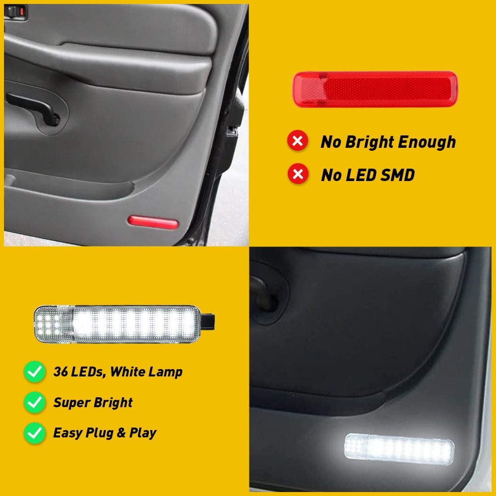 2-20 Interior LED Panel Door Light Courtesy Lamp Fit Pair GMC Cadillac Chevrolet