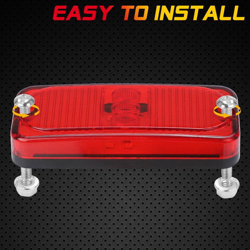 2X Amber 4″ LED Clearance Side Marker Lights Tail Turn Signal For Truck Trailer