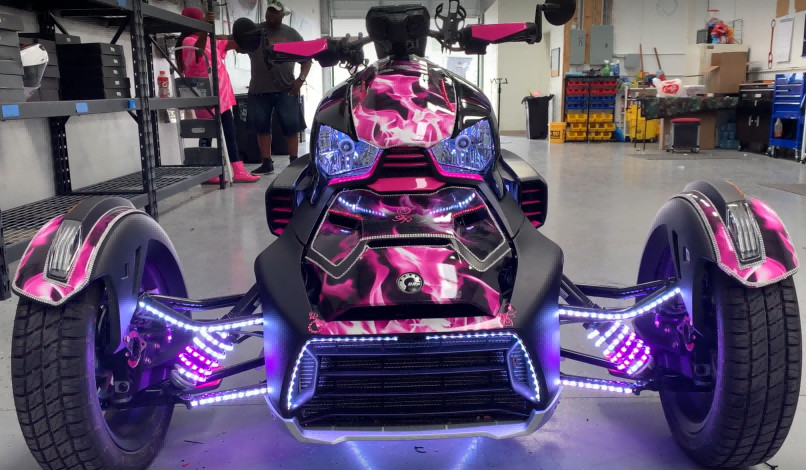 Full Tinted /Clear IP65 CHASING Dynamic Light Strip for Slingshot Bike Music APP