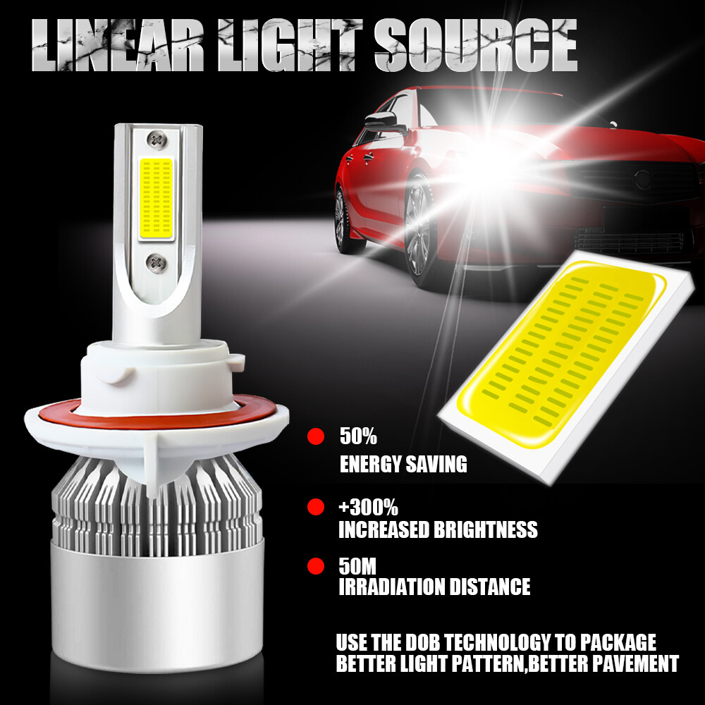 4X 9008 H13 LED Headlight Bulb Conversion Kit High Low Beam Super Bright 6500K