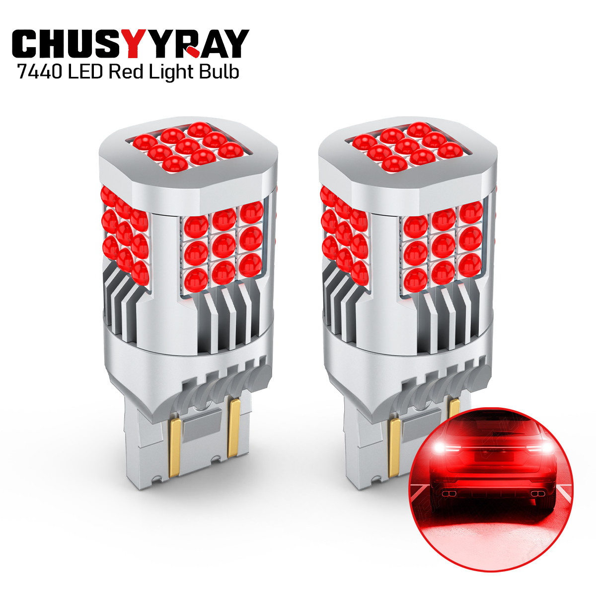 fit Chevrolet Colorado 2015-2022 7443 LED Red Tail Brake Stop Parking Light Bulb