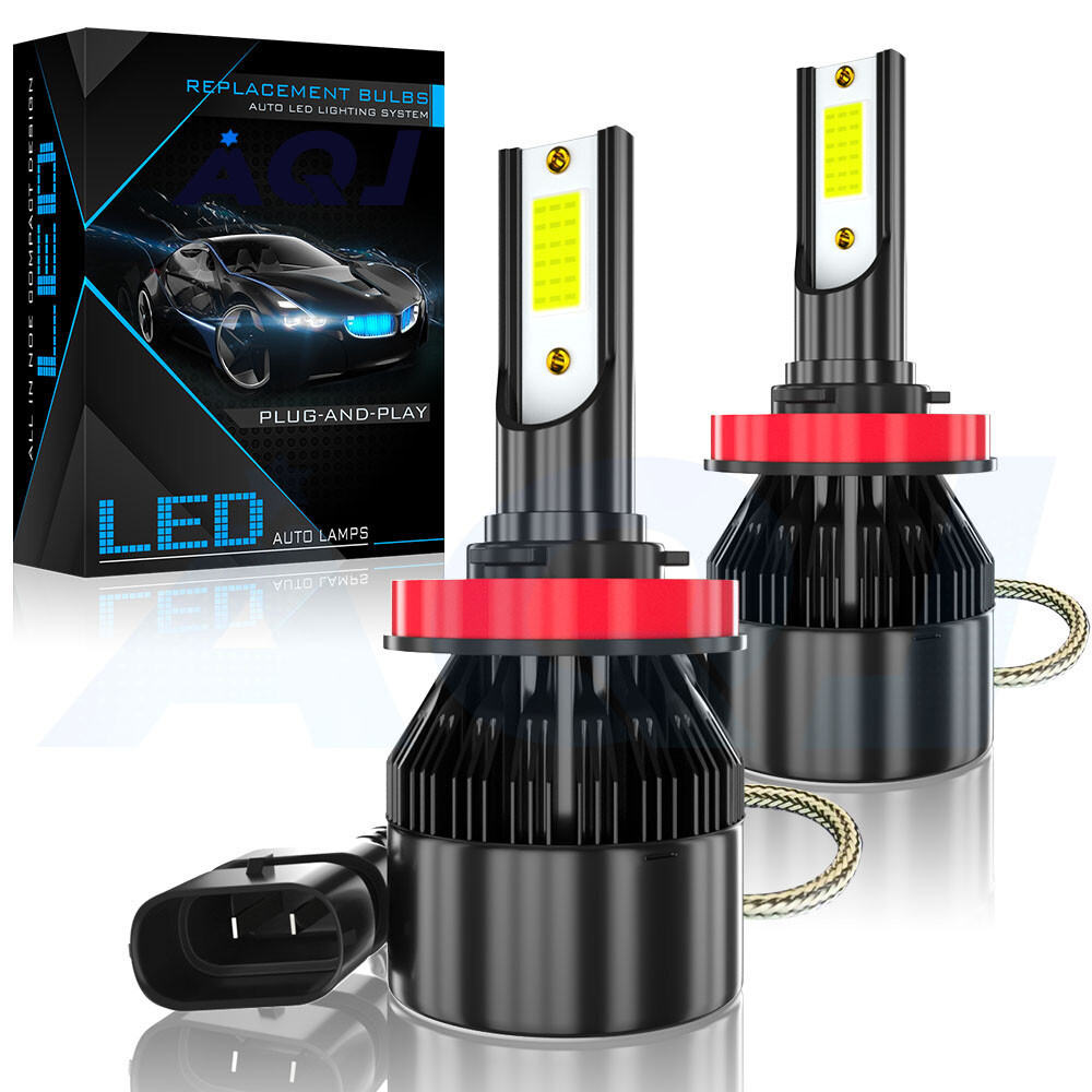 2SIDE Combo 9005+H11 LED Headlight Hi-Low Beam Bulbs Kits 6000K White