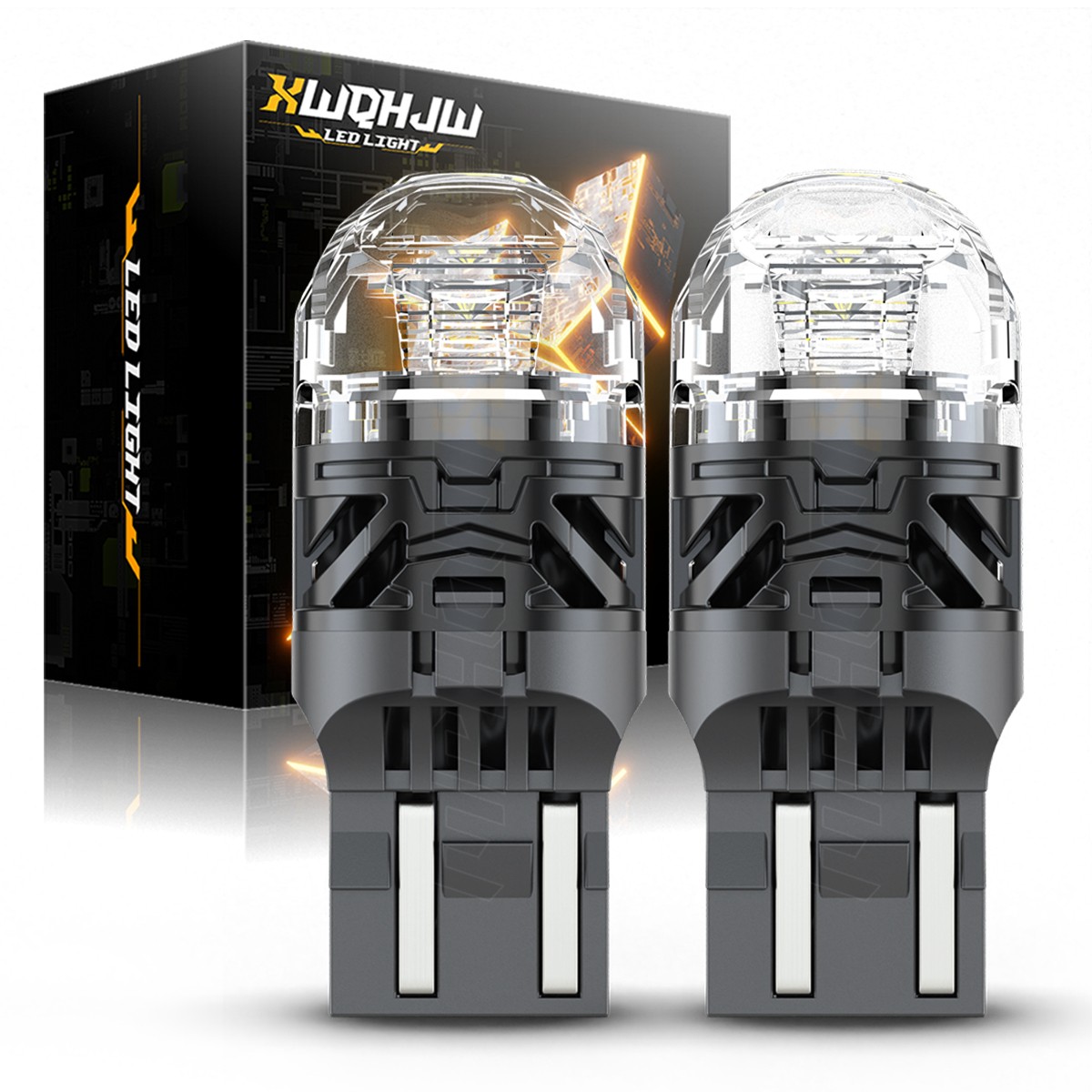 White/Amber High Power 16-SMD 7443 Switchback LED Bulbs For Turn Signal Lights