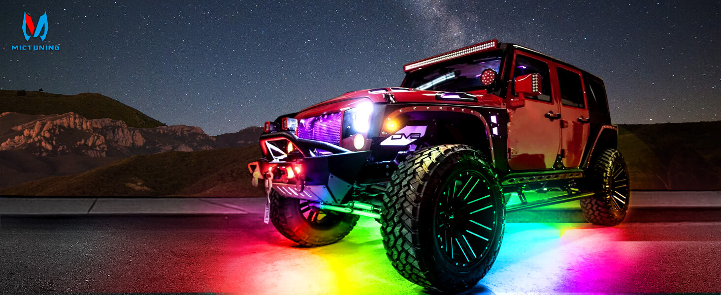 N3 Dream Color RGB Car Light Strips, Underglow Underbody Neon Chasing Light IP67