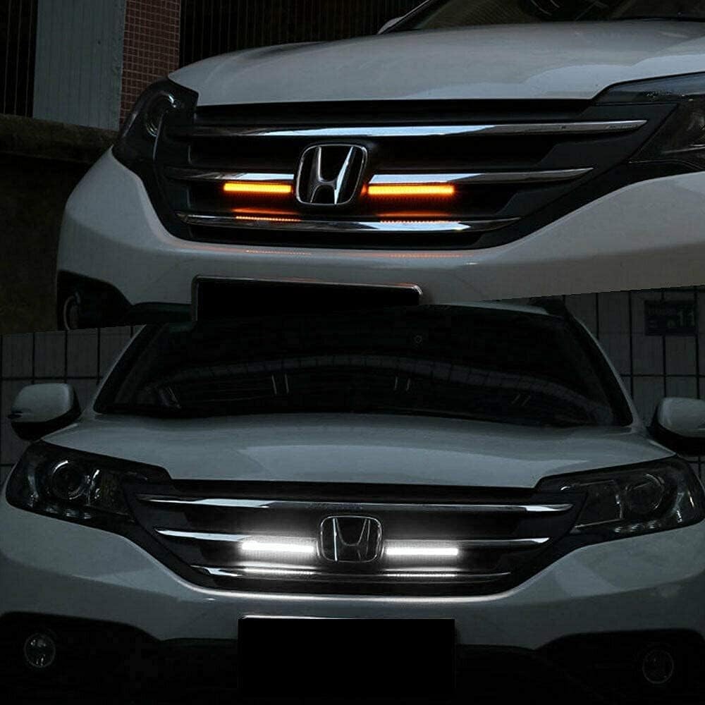 LED Daytime Running Light DRL Pair Sequential Turn Signal Grill Light Assembly