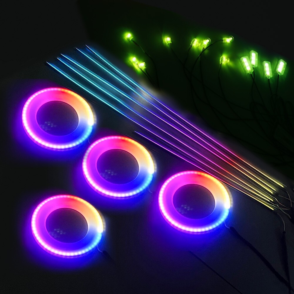 LED Car Interior Strip Light Atmosphere APP-Control Ambient Light 1~22 Kit US