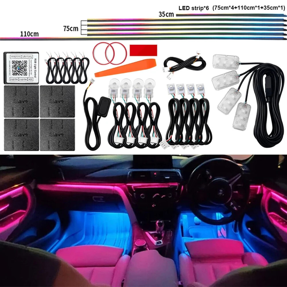 18 in 1 Symphony RGB Atmosphere Lamp Kit APP Control Ambient Light Acrylic Guide